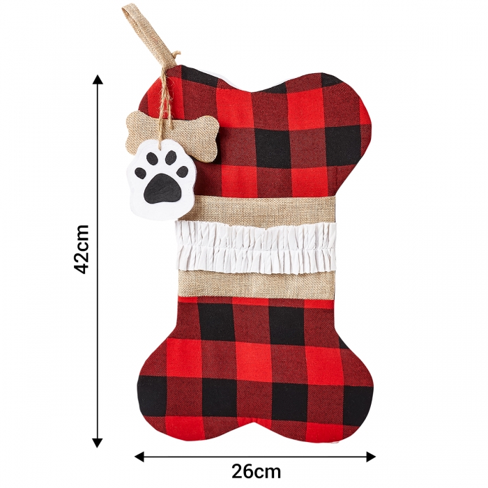 Ultra Cat And Dogs Christmas Stocking Dog Christmas Stocking Cat Christmas Stocking Plaid Burlap Stockings For Dog Gifts Cat Gifts Xmas Stockings Dog Treat Holder For Festive Dog Treats Bag