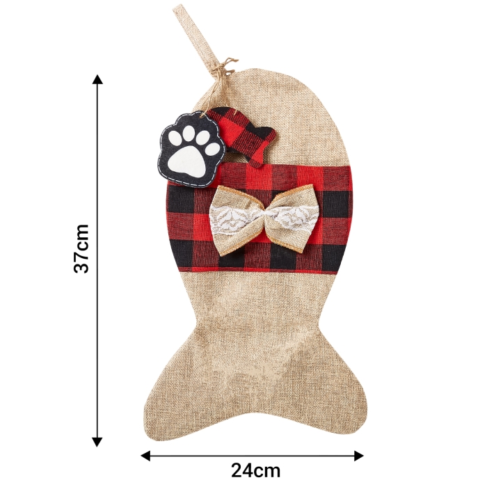 Ultra Cat And Dogs Christmas Stocking Dog Christmas Stocking Cat Christmas Stocking Plaid Burlap Stockings For Dog Gifts Cat Gifts Xmas Stockings Dog Treat Holder For Festive Dog Treats Bag