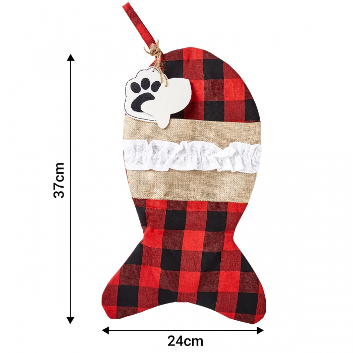 Ultra Cat And Dogs Christmas Stocking Dog Christmas Stocking Cat Christmas Stocking Plaid Burlap Stockings For Dog Gifts Cat Gifts Xmas Stockings Dog Treat Holder For Festive Dog Treats Bag