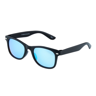 Ultra Black with Ice Blue Lenses Kids Sunglasses Rubber Flexible Childrens Sunglasses UV400 UV Protection UVA Boys Sunglasses Girls Sunglasses for Kids Retro Classic Sun Glasses Unbreakable Glasses