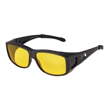 Ultra Black Over Glasses Style without Side Windows Large Over Glasses Night Driving Glasses Men's and Women's Polarised Sunglasses Anti Glare Amber Lens UV400 Polarized Sunglasses Yellow Tinted Glasses Anti Glare Dazzle Golf Sailing