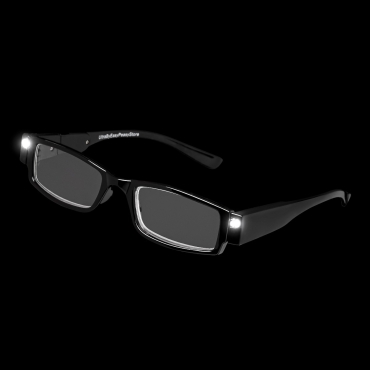 Ultra +3.5 Diopter Black Adults LED Night Illuminated Reading Glasses Mens Womans Presybyopic Diopter with Lights Power Strength Magnifying Lenses