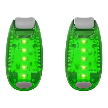 LED Safety Lights Clip On Flashing Strobe Light High Visibility for Running Jogging Walking Cycling for Kids Dog Bicycle Bike Lights Helmet Light Tail Light Hi Vis Armbands Running-2 Pack of Green Lights