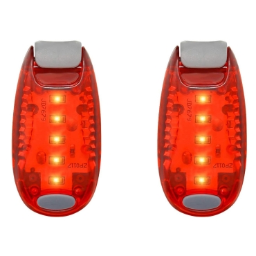 LED Safety Lights Clip On Flashing Strobe Light High Visibility for Running Jogging Walking Cycling for Kids Dog Bicycle Bike Lights Helmet Light Tail Light Hi Vis Armbands Running-2 Pack of Red Lights