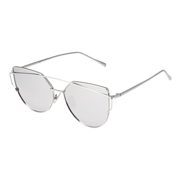 Ultra Silver with Mirrored Lenses Oversized Twin Beam Adults Womans Girls Sunglasses UV400 UVA UVB Protection