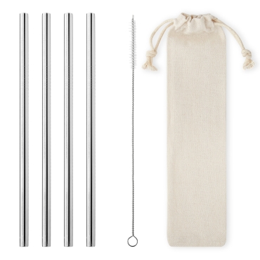 Packs of 8mm Wide Metal Straws Straight Stainless Steel and Carry Pouch/Case Reusable Straw with Case Cocktail Smoothie Straws Milkshake Straws