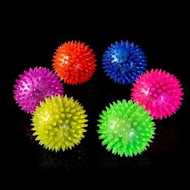 Large 6.5cm Flashing LED Bouncy Balls For Kids or Adults Spike Ball LED Light Up Bouncy Balls Spikey Balls Sensory Toys Stress Relief