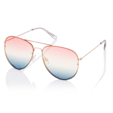 Ultra Gold with Pink to Blue Lenses Adult Pilot Style Sunglasses Men Women Classic Vintage Retro Glasses UV400 Metal Shades Eyewear