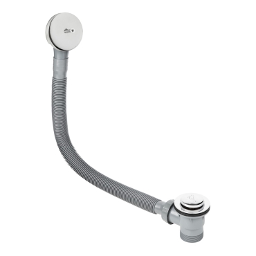 Ultra 1.5 Inch Chrome Bath Waste Plug ABS Plastic Piping with Clicker Pop Up Waste Connection Kit Easy to Instal and Clean Slotted Waste for Baths Freestanding or Non-Freestanding Baths