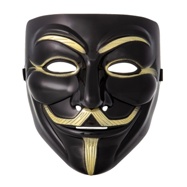 Ultra 1 Black Adults Guy Fawkes Mask Hacker Anonymous Halloween Fancy Dress Adults Costume Play With Elasticated Strap High Quality