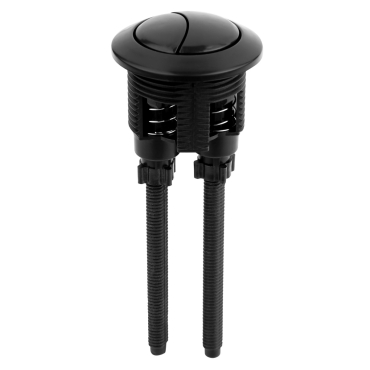Ultra Black Toilet Push Button Flush Replacement Dual Flush Cistern Valve, Ideal Replacement Round Flush Button Kit & More For Standard Dual Button Mechanism UK Toilets WC Double Push Down Flusher Button