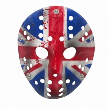 Ultra Scary Halloween Hockey Mask - Horror Costume & Adults and Kids - Halloween Parties and Events - Perfect Scary Costume Accessory - Serial Killer – Union Jack Mask