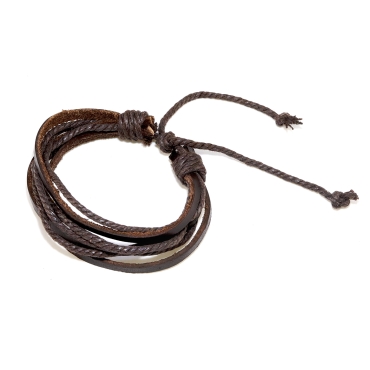 New Brown Tie Up Mens Leather Bracelet Wristband Braided Bangle Surfer Jewellery