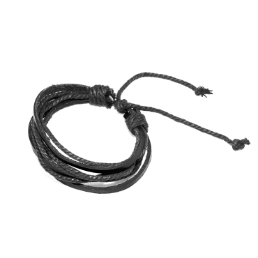New Black Tie Up Leather Bracelet Wristband Braided Bangle Surfer Mens Womens