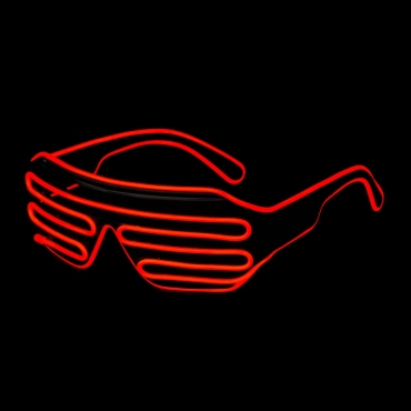 Red Adults EL Wire Glasses Light Up Neon Shutter Luminous Illuminated Party 3 Modes Glow Eyeglasses 3 Modes Concerts Clubs Bar Dj Raves Festivals