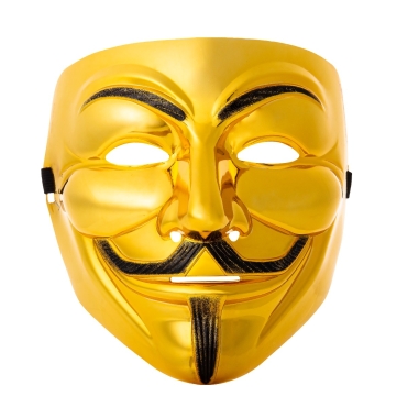 Ultra 1 Gold Adults Guy Fawkes Mask Hacker Anonymous Halloween Fancy Dress Adults Costume Play With Elasticated Strap High Quality