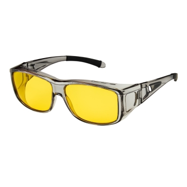 Ultra Storm Grey Polarized Night Over Glasses Polorised Driving Fishing Night Vision Lenses Night Driving Glasses Men's and Women's Polarised Sunglasses Anti Glare Amber Lens UV400 Polarized