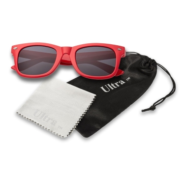 Ultra Red Childrens Sunglasses Classic Kids Glasses UV400 UVA UVB Protection Girls Boys Retro Fashion Shades Unisex Suitable for Ages 3 to 10yrs