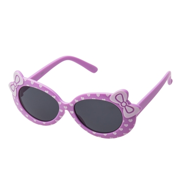 Ultra Purple Framed Girls Sunglasses Childrens Classic Cute Retro Bow Heart Glasses Kids Kitty Summer UV400 Protection Recommended Age 3 to 7 Years