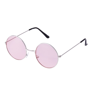 Ultra Silver Frame with Pink Lenses Adults Retro Round Large John Lennon Style Sunglasses Classic Men Women Vintage Retro UV400 Glasses Unisex