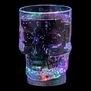 Ultra LED Flashing Plastic Skull Mug with Handles LED Light Bar Water Glasses Plastic Tumblers For Adults Children Beer Stein Glass Disco Light