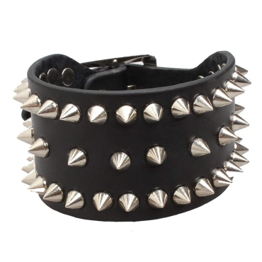 Medium Spike Goth Steampunk Bracelet Emo Punk Cyber Wrist Cuff Mens Womens Wristbands Biker Rock Gothic Style Adult