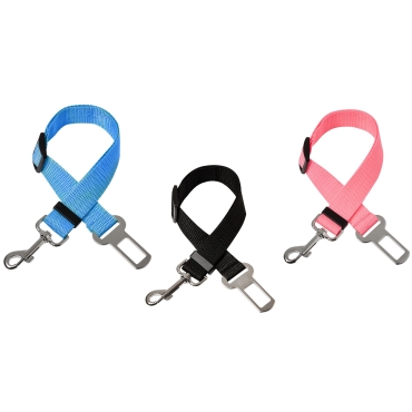 3 Mixed Dog Seat Belts 1 Blue 1 Black 1 Pink Adjustable Pet Car Seatbelt Dog Harness Safety Leads Cat Vehicle Travelling Leash 40cm to 53cm