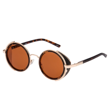 Ultra Leopard Tiger Print Steampunk Sunglasses Goggles Retro Women Men Round Cyber Circle Cosplay Gothic Punk Welding Rivet Glasses Vintage UV400