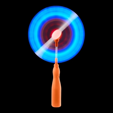 Orange LED Swivel Fans Wand LED Windmill Spinners Light Up Flashing Spinning Swivel Fan Light Childrens Bright Windmill Spinning Light Toy Party Gifts Favours Kids Light Up Toys Flexible Neck