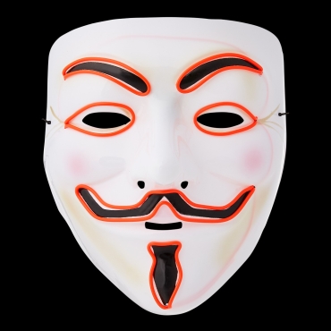 Ultra El Wire Guy Fawkes Mask Halloween Mask Hacker Mask Children Adult Anonymous Mask Guy Fawkes Masks LED Face Mask Cosplay Mask Light Up Mask Adults Kids Face Masks LED Mask-red