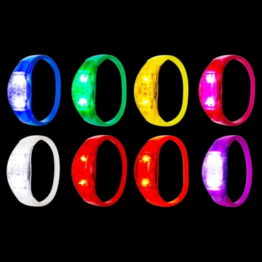 Ultra Mixed Packs of LED Sound Activated Bracelets Voice Control Light Up Flashing Adults