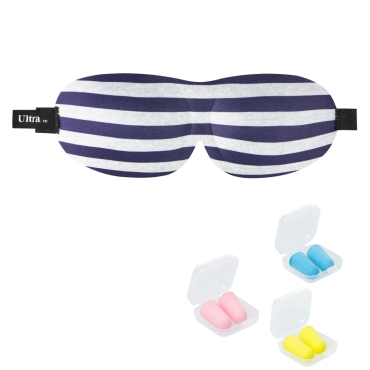 Ultra Striped 3D Soft Contoured Light Blocking Eye Masks Blackout Men Women Children Travel Sleep Blindfold Comfortable Design Adjustable Sleeping