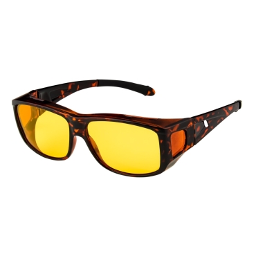 Ultra Tortoise Frame Polarized Night Over Glasses Polorised Driving Fishing Night Vision Lenses Night Driving Glasses Men's and Women's Polarised Sunglasses Anti Glare Amber Lens UV400 Polarized