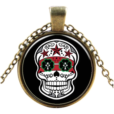 Tri Star Skull Style Steampunk Necklaces Classic Cyber Punk Victorian Mens Womens Jewellery Chain and Pendant Copper Vintage Cosplay