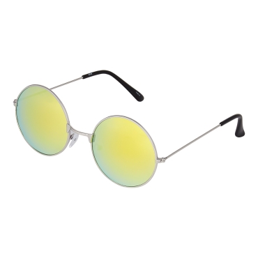 Ultra Silver Frame with Gold Lenses Adults Retro Round Large John Lennon Style Sunglasses Classic Men Women Vintage Retro UV400 Glasses Unisex