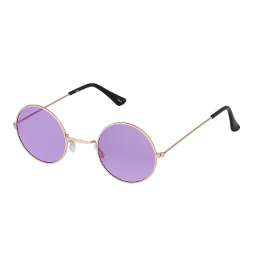 Ultra Gold Frame with Purple Lenses Retro Round Adults Small John Lennon Style Sunglasses Classic Men Women Vintage Retro UV400 Glasses Unisex