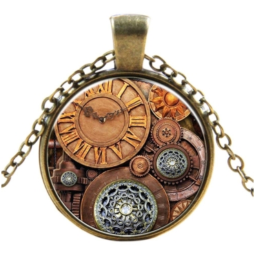 Watch Cogs Style Steampunk Necklaces Classic Cyber Punk Victorian Mens Womens Jewellery Chain and Pendant Copper Vintage Cosplay