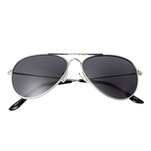 Ultra Silver with Black Lenses Kids Sunglasses Boys & Girls - UV400 Navigator Style with Polarised Lenses, Spring Comfort Fit Hinges, Soft Nose Pads - Classic Timeless Design for Children Up to Age 8