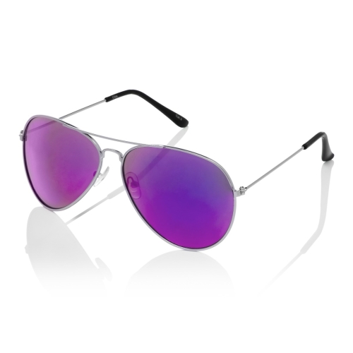 Ultra Pilot Sunglasses - Adults Silver Frame with Purple Mirror Lenses Mens and Womens Sunglasses Metal Framed Retro 80s Classic Style Sunglasses Women Men UV400 Protection Navigator Pilot