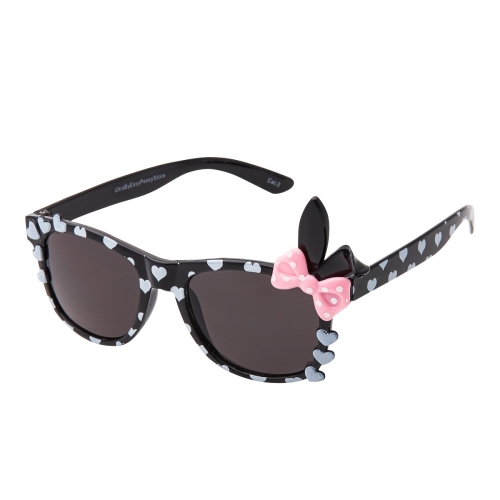 Ultra Girls Sunglasses Black Sunglasses Bunny Bow Classic Girls Kids Glasses Love Heart UV400 UVA UVB Light Protection Sturdy Kids Fashion Glasses Retro Kids Sunglasses Girls Childrens Shades