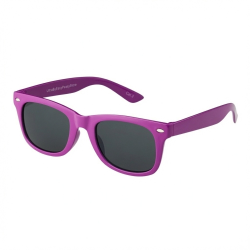 Ultra Purple with Black Lenses Kids Sunglasses UV400 Protection - Classic Retro Style for Boys & Girls, Ages 3-8, Lightweight Durable Shades 